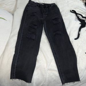 Black high rise straight